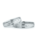 Verighete din aur alb 14k pentru cupluri, design clasic elegant