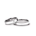 Pereche verighete aur alb cu finisaj satinat, stil contemporary