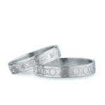 Verighete din aur alb cu finisaj oglindă, strălucire perfectă