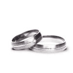 Pereche verighete aur alb cu profil bombat, comfort și eleganță