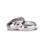 Pereche verighete aur alb cu model Greek key, moștenire antică