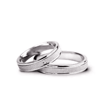 Set verighete aur alb cu finisaj circular, perfecțiunea cercului