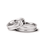 Verighete din aur alb cu gravură mandala, spiritualitate orientală