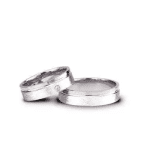 Set verighete aur alb cu textura catifea, moliciunea metalului