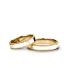 Set verighete aur galven cu margini zimtate alb