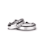 Verighete din aur alb cu gravură constelatii, ghidaj stelar