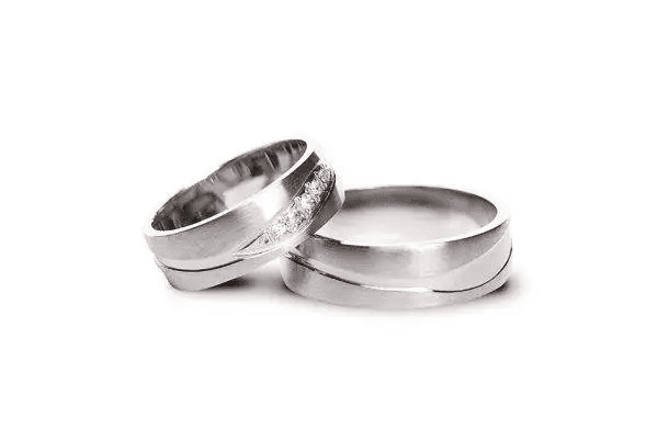 Set verighete aur alb cu finisaj meteorit, raritatea cosmică