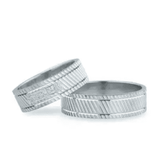 Verighete din aur alb cu profil fractal, complexitatea naturii