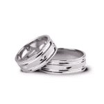 Verighete din aur alb cu profil modulat, variațiile dragostei