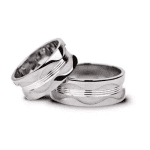 Pereche verighete aur alb cu model energy, forța vitală