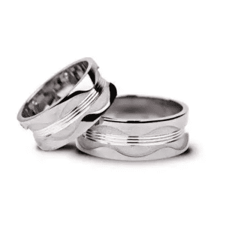 Pereche verighete aur alb cu model energy, forța vitală