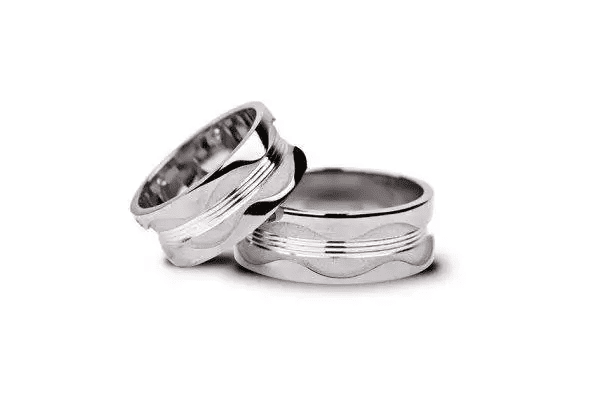 Pereche verighete aur alb cu model energy, forța vitală