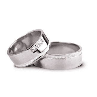 Pereche verighete aur alb cu design unisex, versatilitate stilistică