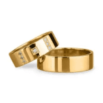 Verighete Elegante cu Pietre Aur Galben 14K – d745-g