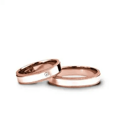 Verighete aur roz cu piatra si margini distincte