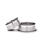 Set verighete aur alb cu finisaj stone finish, textura pietrei