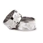 Pereche verighete aur alb cu design magnetic closure, închiderea magnetică