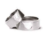 Pereche verighete aur alb cu design safety clasp, catarama de siguranță