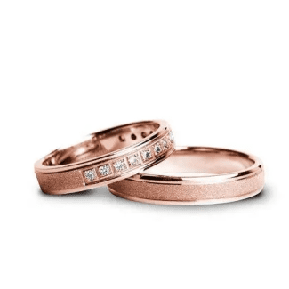 Verighete Aur Roz Finisaj Mat Cu Pietre Model d088-r