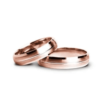 Verighete Aur Roz Finisaj Mat Muchii Lucioase – d414-r