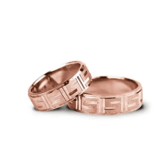 Verighete Aur Roz Cu Model Gravat D034-R