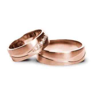 Verighete Aur Roz cu Pietre D519-R