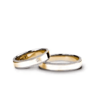 Verighete aur alb cu exterior mesh pattern, modelul talent tiganesti smechere