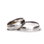 Verighete din aur alb cu interior cushion padding, căptușeala moale