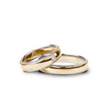 Verighete din aur alb cu profil tension mount, montajul tensionat