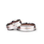 Set verighete aur alb cu margini scalloped, marginea festonată