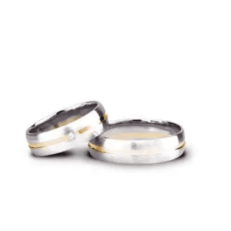 Verighete aur combinat alb și galben, contrast elegant bicolor