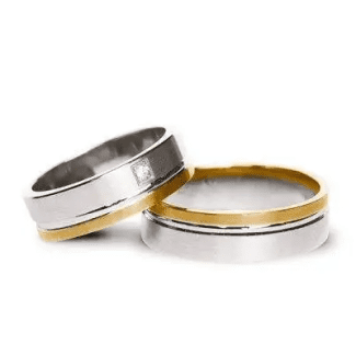 Verigheta Plata simpla Aur combinat frumoasa foc