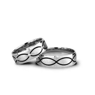 Verighete aur alb cu încrustation roz și galben, îmbogățire cromatică