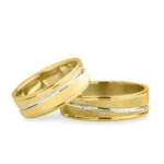 Verighete aur alb cu gradient roz spre galben, spectrumul dragostei