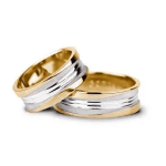 Verighete aur galben cu checkered pattern alb-roz, șahul cromatic