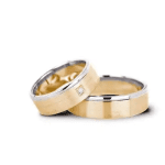 Pereche verighete aur combinat cu model labyrinthine, labirintul metalic