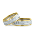 Set verighete aur tricolor cu design architectural cantilever, arhitectura suspendată