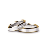 Verighete aur roz cu flowing channels alb-galben, canalele fluidității