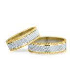 Set verighete aur tricolor cu design metamorphic, transformarea culorilor