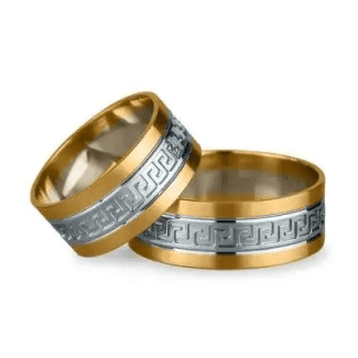 Verighete Plate Aur Combinat cu Model – d700-c