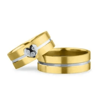 Verighete Aur Combinat Aur Alb Si Aur Galben D847-C