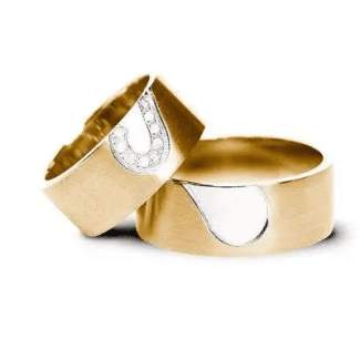 Verighete Aur Combinat Model Inimă d533