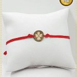 Brățară șnur din aur de 14K – Îngeraș cu inițială SR014