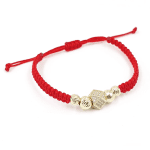 Brățară Snur cu Biluțe și Charm din Aur SR026