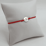 Bratara Aur cu Snur – Model bănuțel cu o literă din aur de 14K SR030